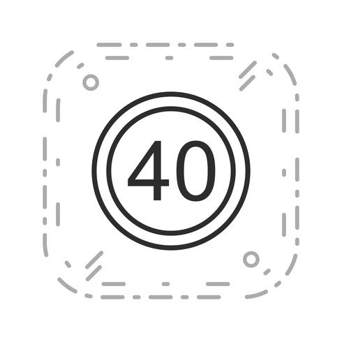 Vector Speed limit 40 Icon