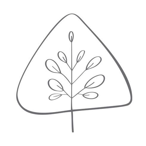 Silueta del icono del vector del árbol de navidad. Símbolo de contorno simple. Aislado en blanco web sign kit de abeto estilizado. Handdraw imagen de dibujos animados escandinavos