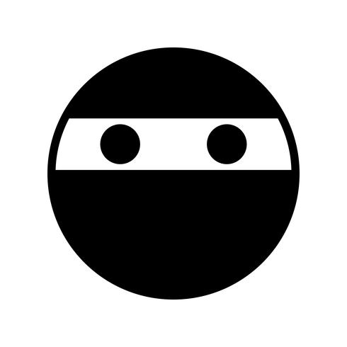 Icono de vector de emoji ninja