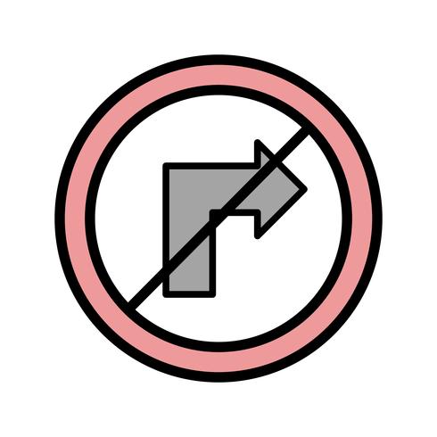 Vector No right turn Icon