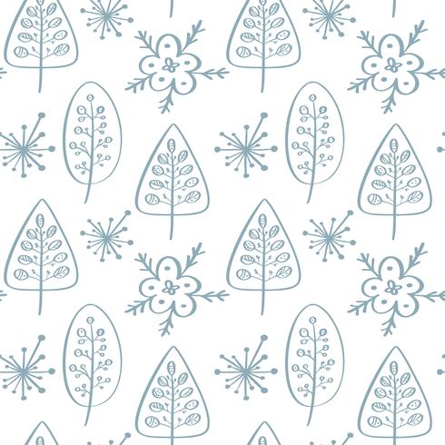 Christmas vector seamless pattern in Scandinavian style. Best for pillow, typography design, curtains