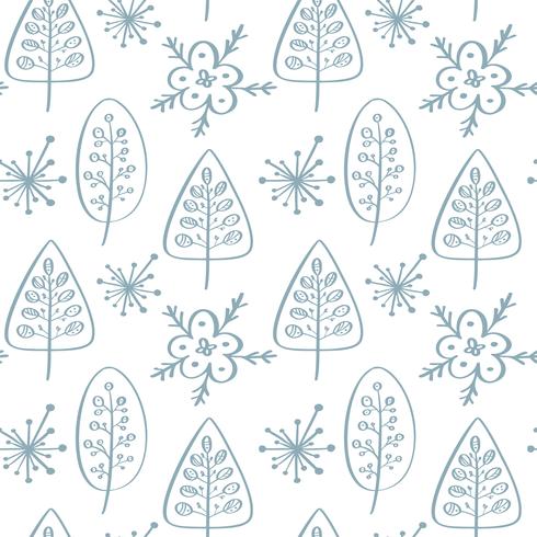 Christmas vector seamless pattern in Scandinavian style. Best for pillow, typography design, curtains