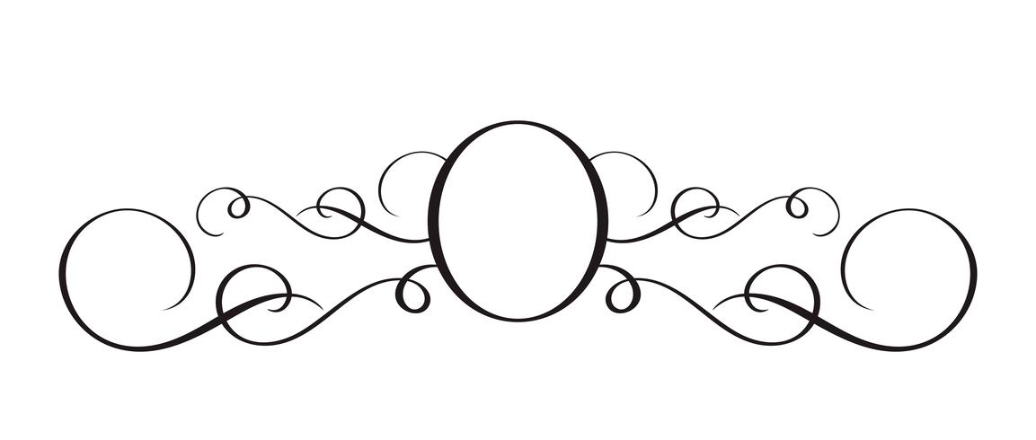 Vector Hand Drawn Calligraphic Separator. Spring Flourish Design Element. Floral light style decor for greeting card, web, wedding and print. Isolated on white background Calligraphy and lettering illustration