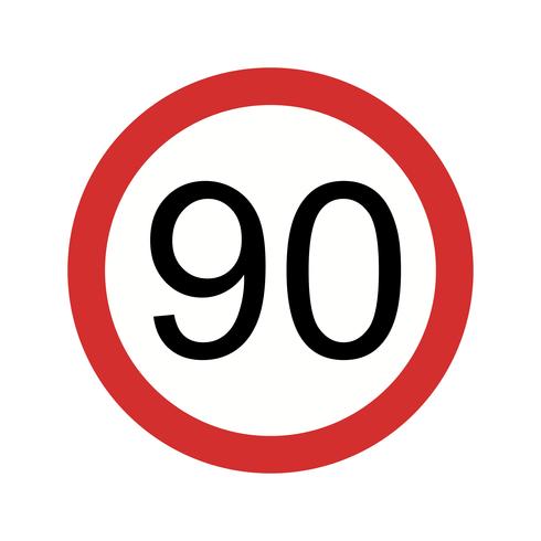 Vector Speed limit 90 Icon