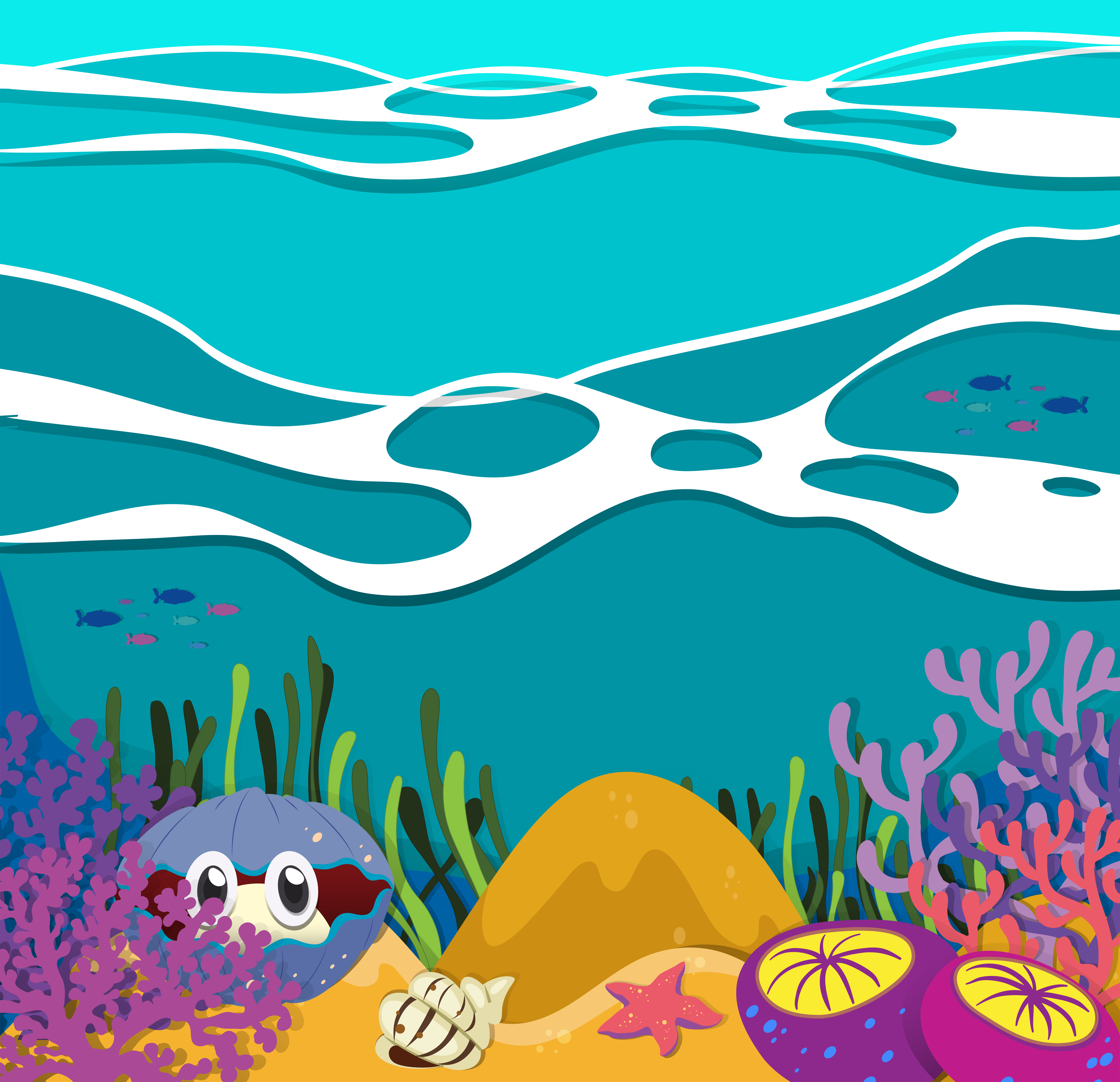 Under Ocean Background Vector Art Icons And Graphics For Free Download