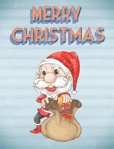 Retro christmas poster vector