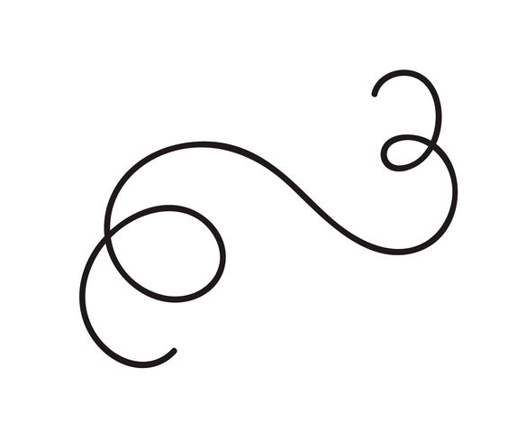 Hand drawn monoline calligraphy scandinavian folk flourish vector divider. Design element for wedding and Valentines Day, birthday greeting card