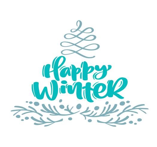 Felice Inverno Natale Calligrafia Lettering Testo La