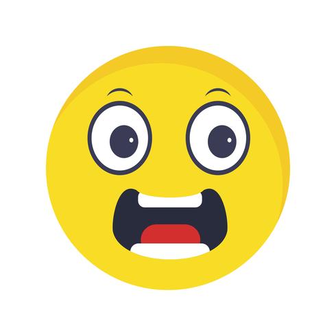 Scared expression face emoji line icon, Stock vector