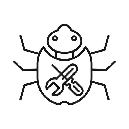 Bug Fixing SEO Line Icon vector