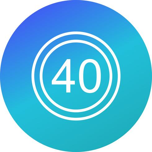 Vector Speed limit 40 Icon