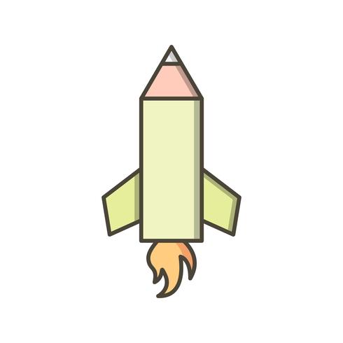 Pencil Rocket Vector Icon