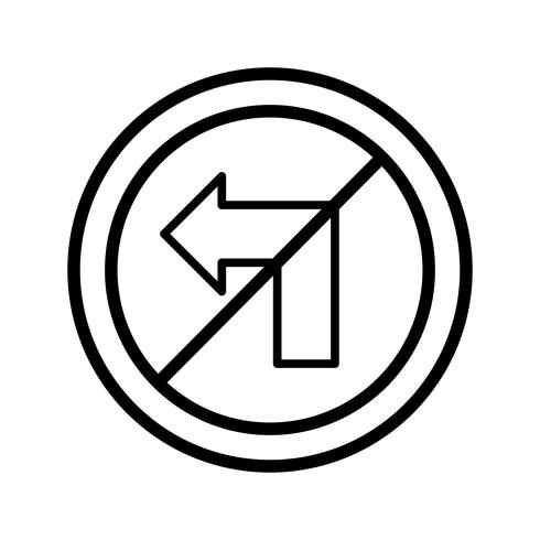 Vector No left turn Icon