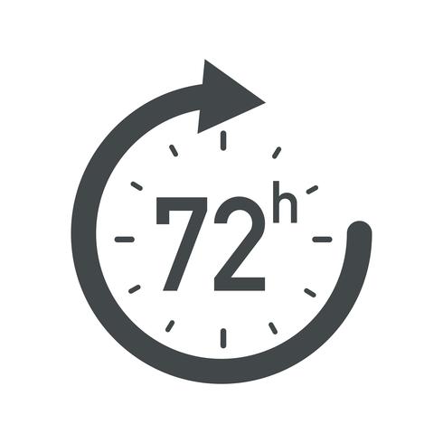 Icono de 72h. vector