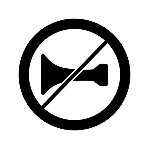 Vector Audible warning devices prohibited Icon