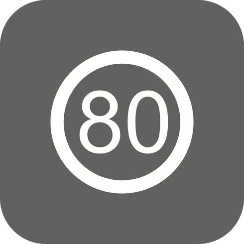 Vector Speed limit 80 Icon