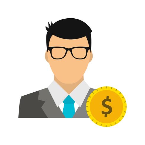 Dólar con el hombre Vector icono