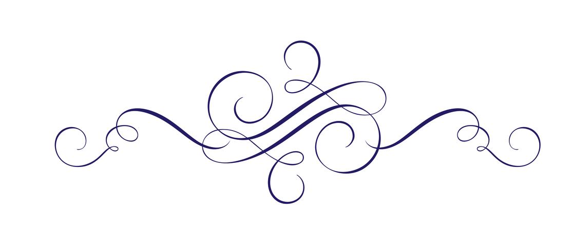 Vector de mano caligráfico dibujado Flourish diseño elemento. Remolino de estilo ligero para decoración, web, bodas y estampados. Aislados en fondo blanco Ilustración de caligrafía y letras