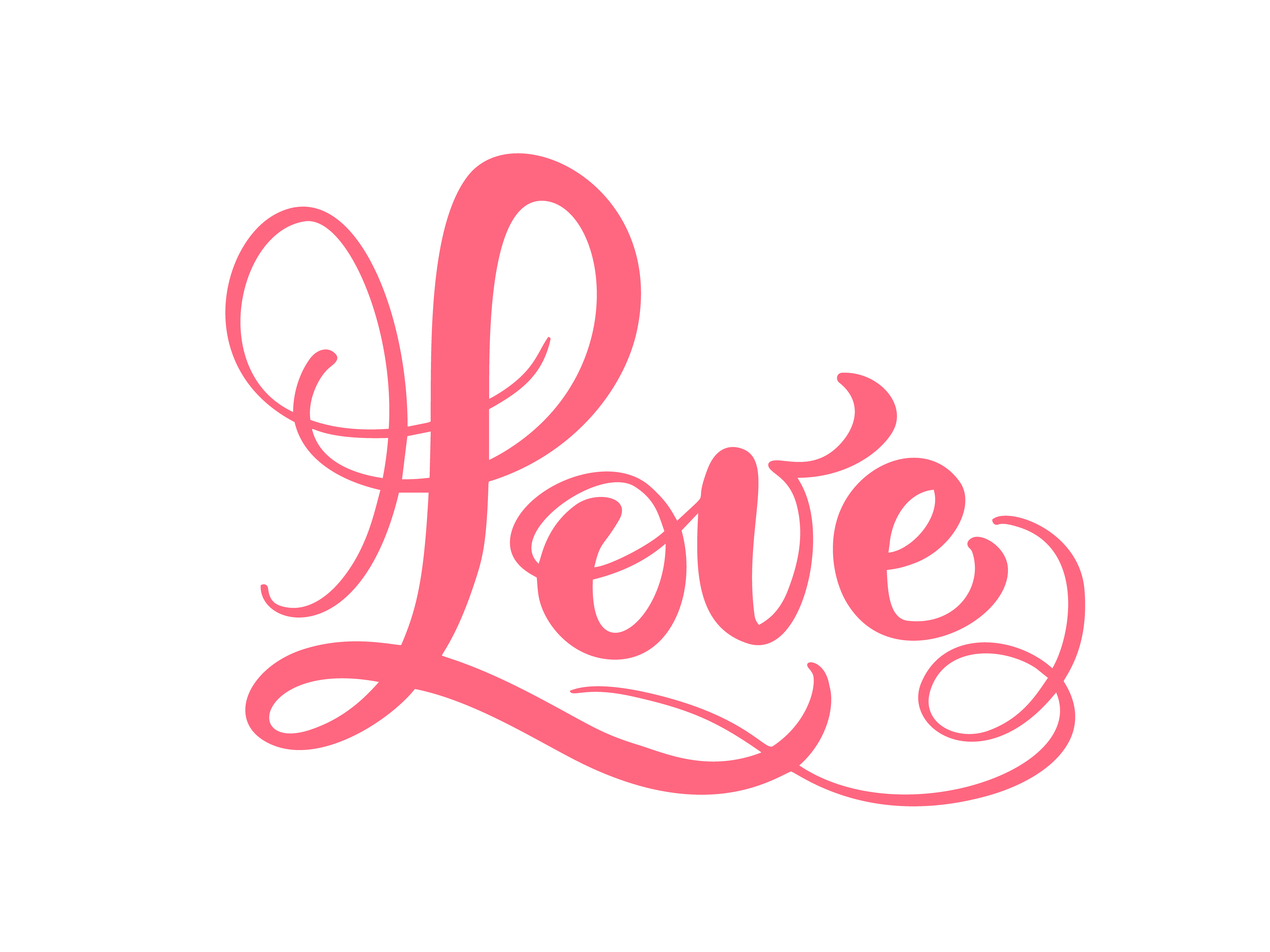Download Red Calligraphy word Love. Vector Valentines Day Hand ...