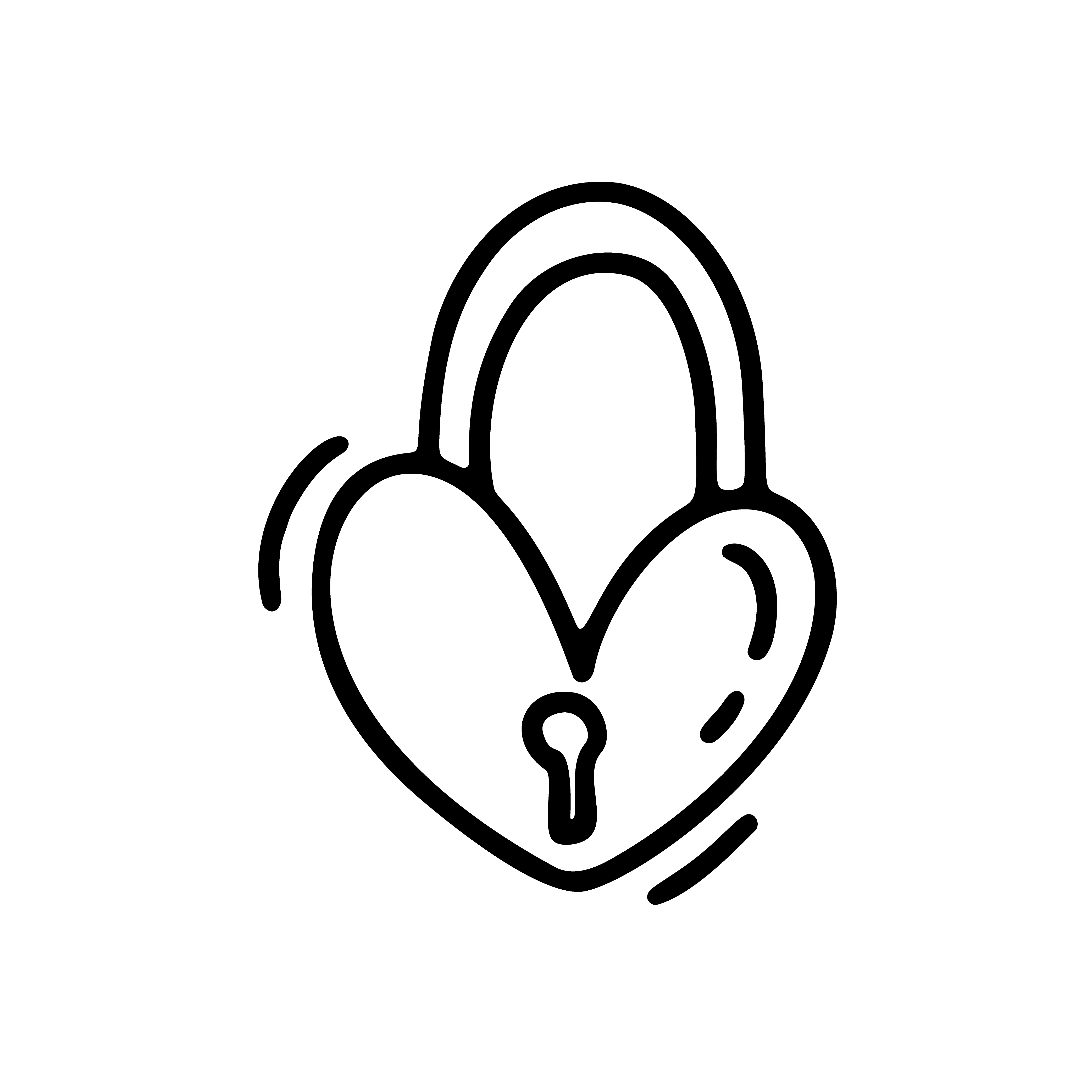 Vector monoline cute lock in form heart. Valentines Day ...