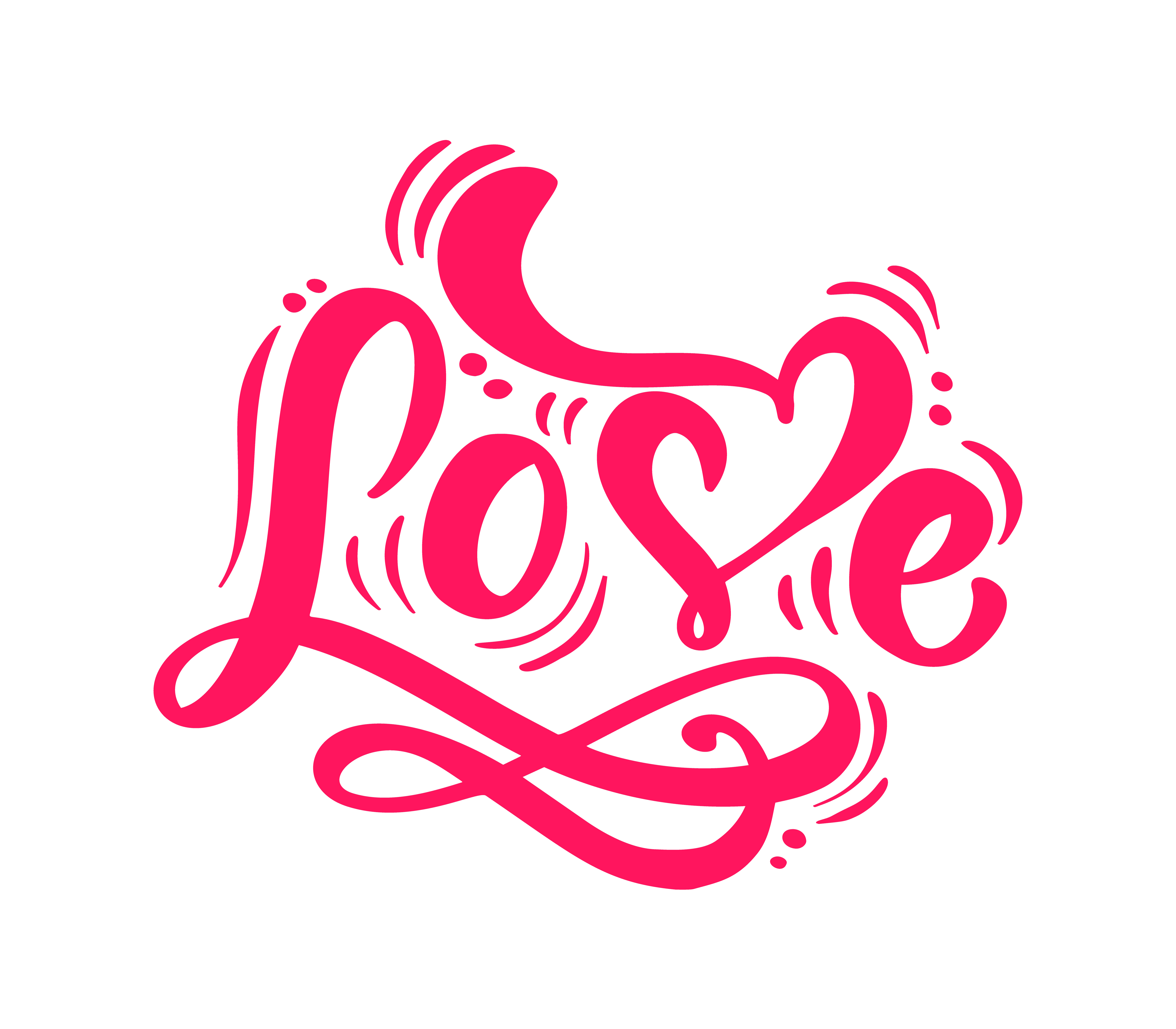 Download Red Calligraphy word Love. Vector Valentines Day Hand ...