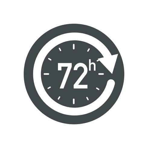 Icono de 72h. vector