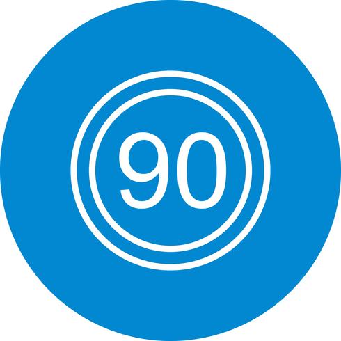 Icono de límite de velocidad de vector 90