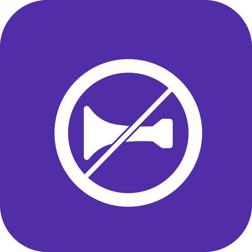 Vector Audible warning devices prohibited Icon