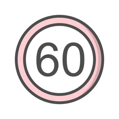 Vector Speed limit 60 Icon