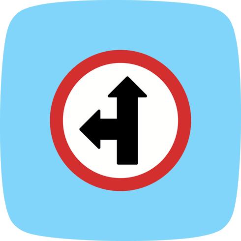 Vector Go straight or left Icon