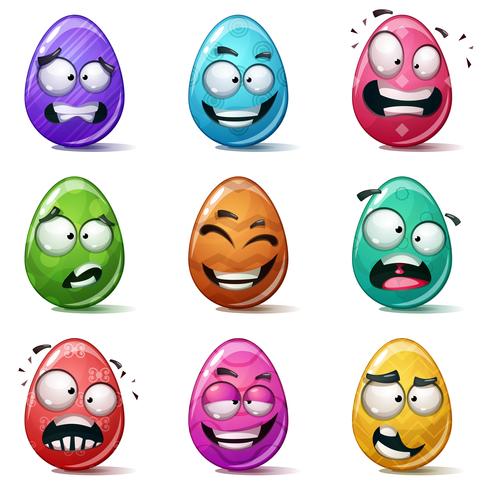 Happy easter, Set color egg. vector