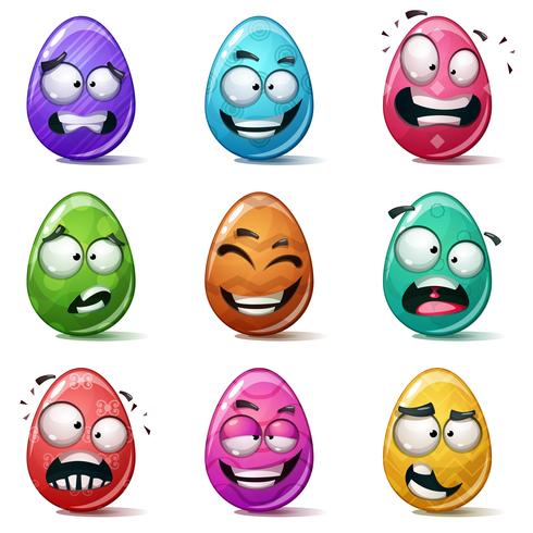 Happy easter, Set color egg. vector