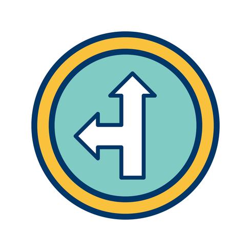 Vector Go straight or left Icon