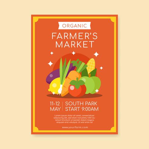 Famers Market Poster Template Vector