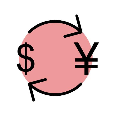 Intercambio de yenes con dólar Vector Icon