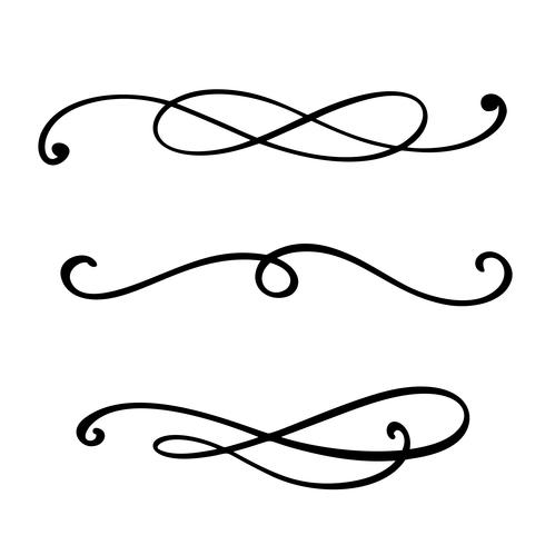 Vector Vintage Line Elegant Dividers And Separators Swirls