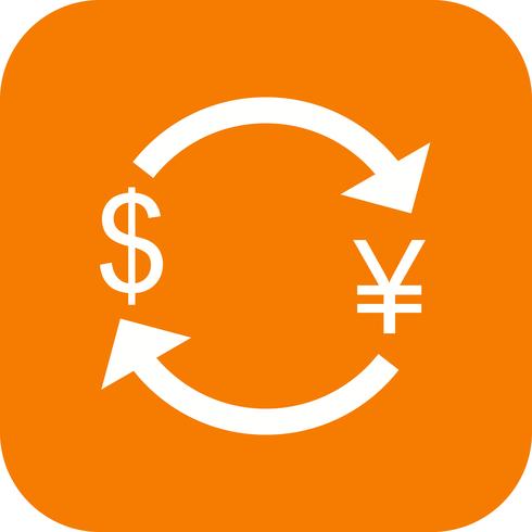 Intercambio de yenes con dólar Vector Icon