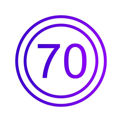 Vector Speed limit 70 Icon