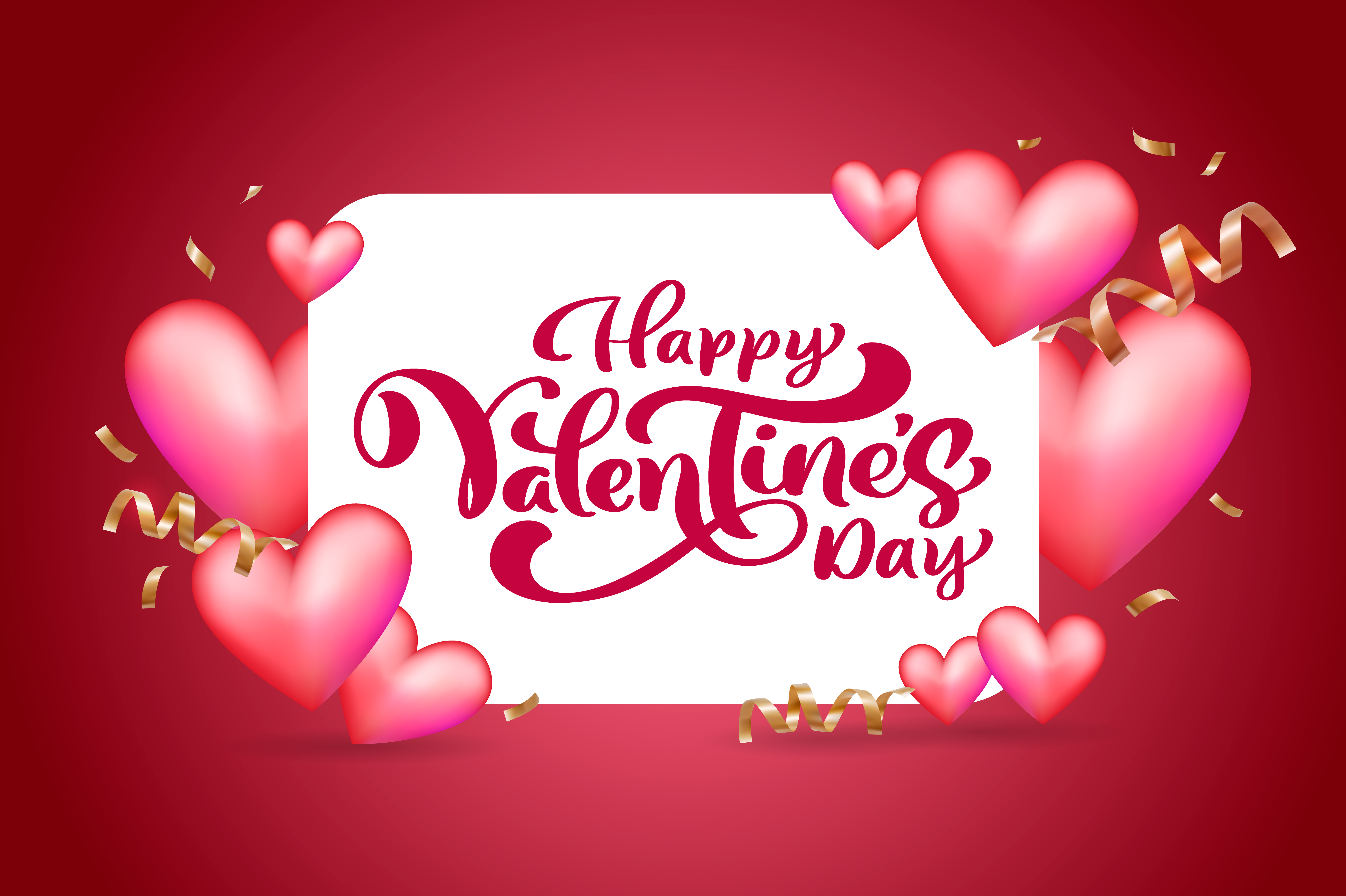 Vector text Happy Valentines Day typography design for greeting card