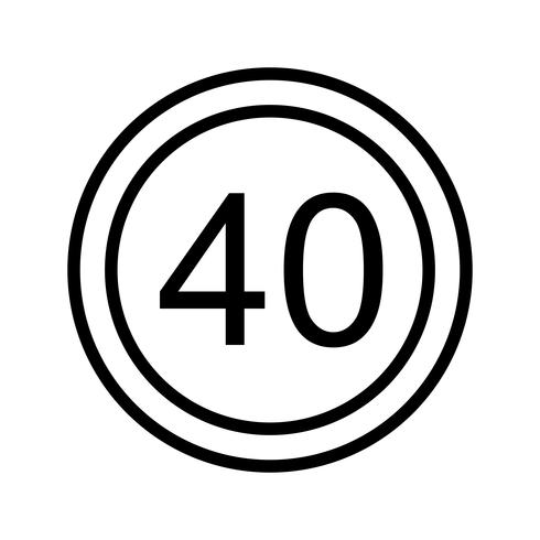 Vector Speed limit 40 Icon