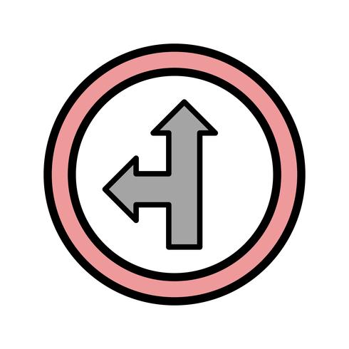 Vector Go straight or left Icon