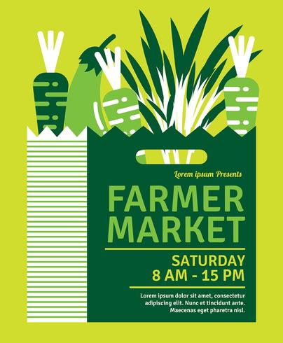 Flyer Design Farmers Market vector