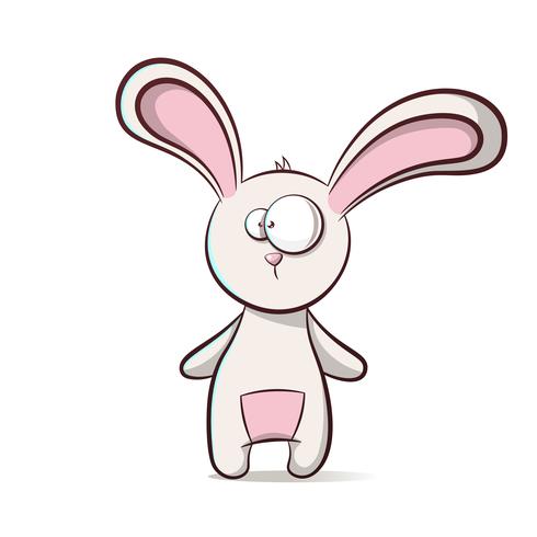 Cute, funny cartoon rabbit. vector