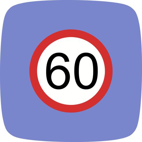 Vector icono de límite de velocidad 60