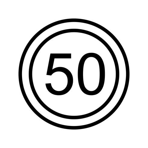 Vector Speed limit 50 Icon