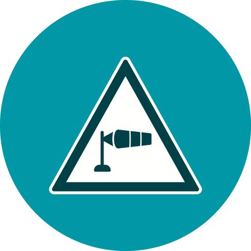 Vector fuerte icono de viento cruzado