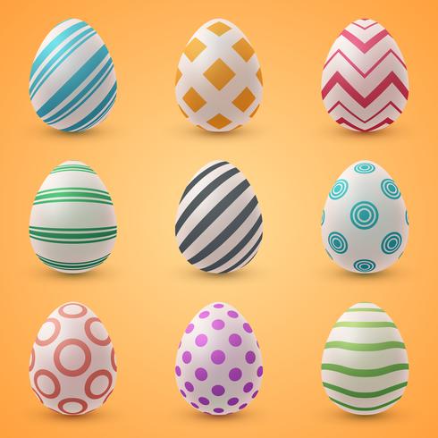 Dibujos animados de Pascua feliz. Establecer icono de huevo. vector