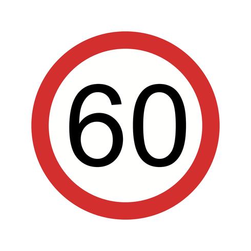 Vector Speed limit 60 Icon