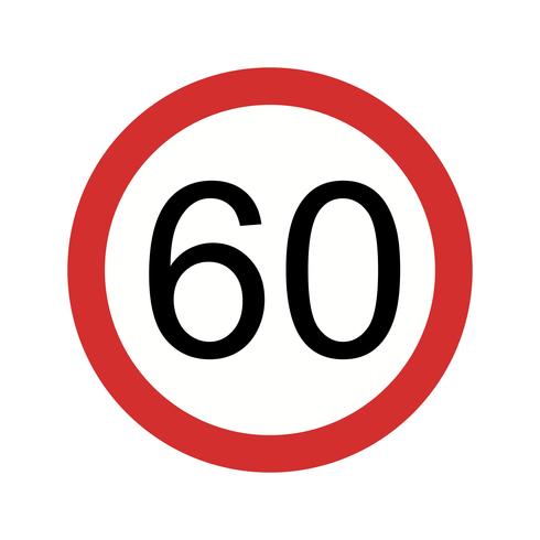 Vector icono de límite de velocidad 60