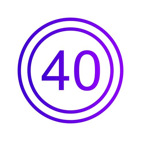 Vector Speed limit 40 Icon
